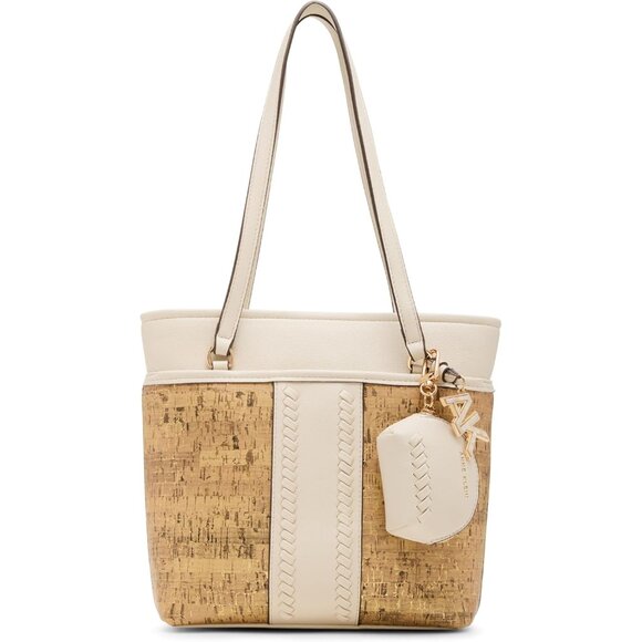Women's Whipstitch Pocket Tote Metallic Gold Parchment Zipper